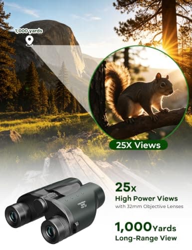 25x32 Compact Travel Binoculars for Cruise Ship Bird Watching | FMC BAK4 Prisms, Easy Focus for Adults & Kids, High Powered Clear Vision for Hunting & Camping, Small Size with Carry Case view 3
