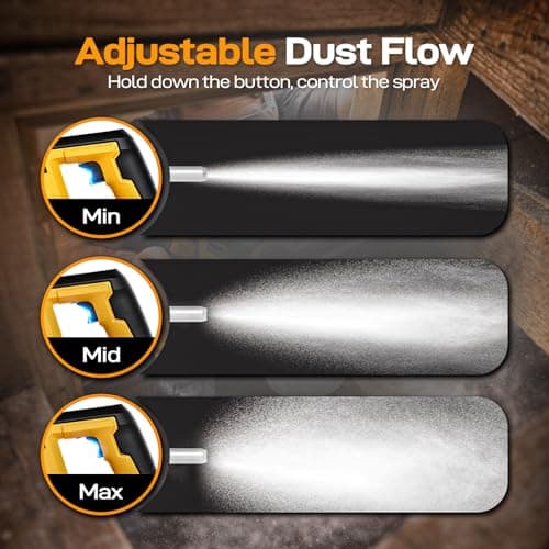 Electric Diatomaceous Earth Duster Compatible with DeWalt 20V/60V Battery (No Battery), Variable Speed, 3-in-1 Garden Dust Applicator/Blower/Vacuum Cleaner with 800mL Capacity view 3