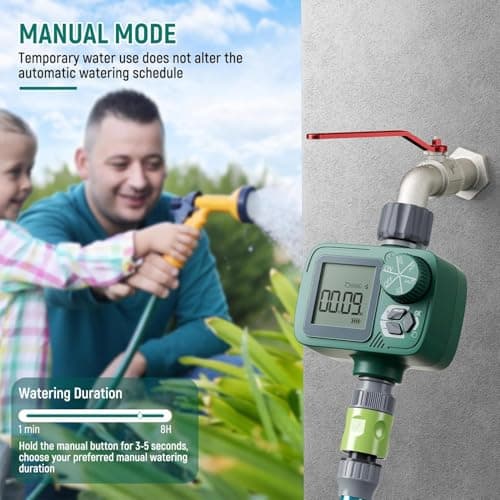 Sprinkler Timer: Programmable Hose Timer with Rain Delay/Manual/Automatic Watering System, Water Timers for Garden Hose, Digital Drip Irrigation for Yard Lawn Outdoor (1 Outlet) view 4