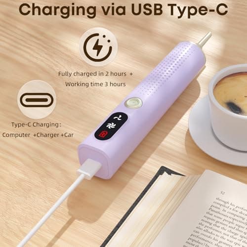 Electric Diamond Painting Pen, Vacuum Diamond Art Pens Cordless & Quiet, Adjustable Suction Mode, No Wax Needed, Diamond Painting Tool Supplies for Adults, Purple view 6