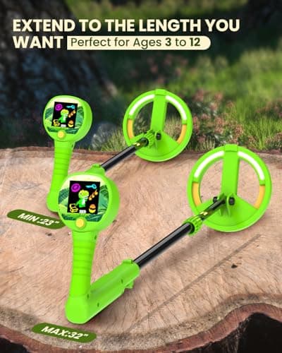 Metal Detector for Kids, Intuitive Color LCD Display, 6.7” Glowing LED Coil, Kid-Safe Lightweight with Adjustable Handle & 4” Precision Deepth, Perfect Educational Gift for Kids Ages 3-12 view 3