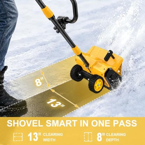 Cordless Snow Shovel, 13" Electric Snow Shovel with 2×3.0Ah Batteries view 3