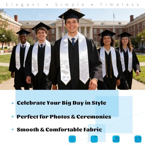 Oeyliz Graduation Stole Class of 2026 Stoles for Graduation 2026 Unisex Adults Blank Graduations Stole 72 Inch view 2