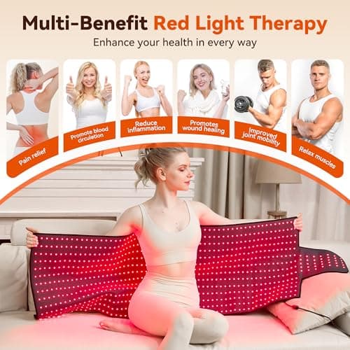 Extra Large Red Light Therapy Mat, High-Density LEDs Full Body Red Light Therapy, 660nm & 850nm Dual Wavelengths, Foldable Red Light Therapy Blanket with Timer, 65" x 20" view 4