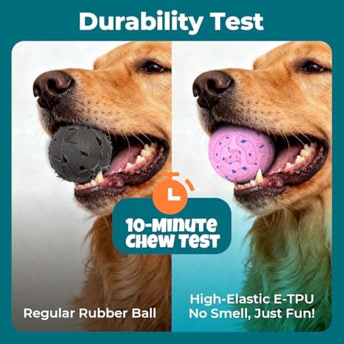 KITPLUS Smart Interactive Dog Toy Ball – Automatic Moving, Bouncing & Rolling, 3 Modes, Chew-Proof E-TPU Shell, Waterproof, Rechargeable,Dog Ball for Medium and Large Dogs, Pink view 3
