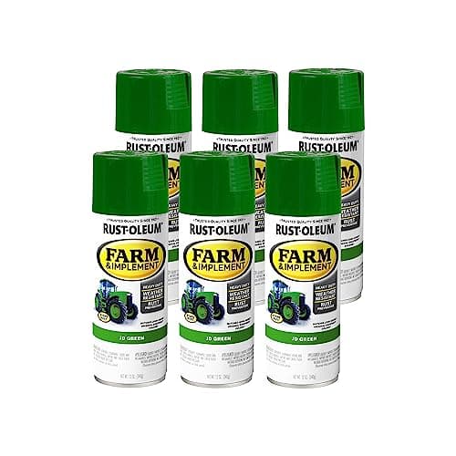 Rust-Oleum 280124-6PK Farm & Implement Spray Paint, 12 oz, JD Green, (Pack of 6)