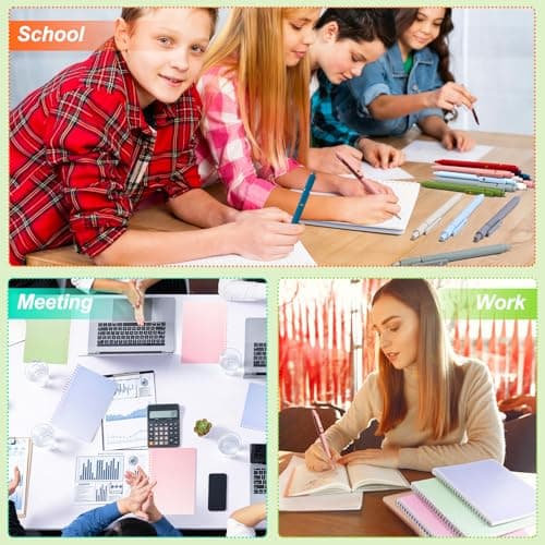 Niodel Spiral Notebooks Set, 9 Pcs A5 College Ruled Journals with 6 Black Ink Gel Pens, 6 Colored Ink Gel Pens, 6×0.5mm & 6×0.7mm Refills, Perfect for School Work Journaling view 7