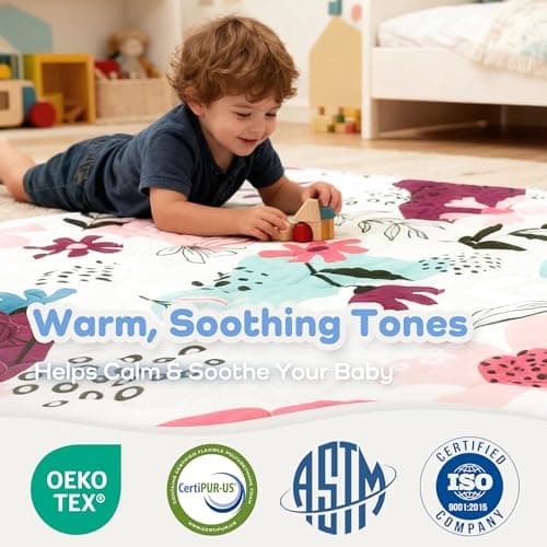 1.6" Thick Baby Play Mat, 50x50 Removable & Machine Washable Cover view 5