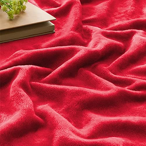 BEDELITE Fleece Blanket Red Throw Blanket for Couch & Bed, Luxury Plush Cozy Fuzzy Blanket 50" x 60", Super Soft Warm Lightweight Throw Blanket for Travel Camping view 3
