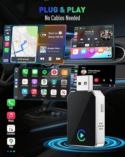 Wireless CarPlay Adapter for iPhone, 2026 Upgraded 2-in-1 Android Auto CarPlay Wireless Adapter, Convert Wired to Wireless, Fast & Stable, Plug & Play, Compatible with Factory Wired CarPlay Cars 2016+ view 2