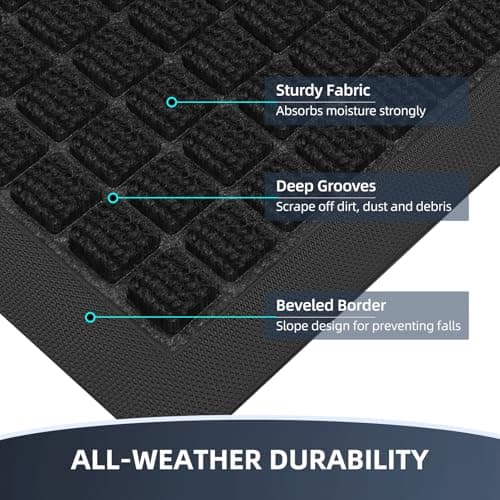 Front Door Mat Outside Entrance, Heavy Duty Doormat, 29.5"x17" view 4