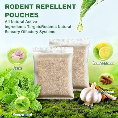 HLISIS 15 Pack Mouse Repellent Pouches, Peppermint Oil Repellent for Mice, Natural Rodent Repellent Pouches Effectively Repels Rodents, Mosquito, Spiders, and Other Pests, Indoor & Outdoor Use view 2