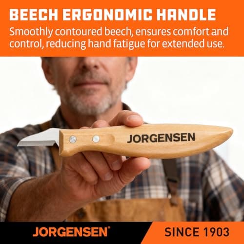 Jorgensen 3-Piece Wood Carving Tools, Stainless Steel Whittling Knife Set with Canvas Pouch, Protective Blade Cover, Ergonomic Curved Handle - Professional Wood Carving Kit for Beginners view 6