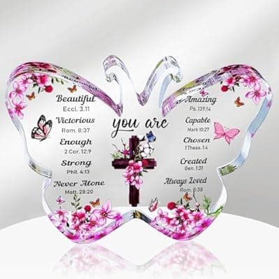 Christian Gifts for Women, Butterfly Inspirational Gifts for Friends, Religious Spiritual Gifts for Her Mom Girl Coworker Sister, Birthday Gift for Women - Acrylic Plaque