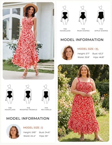 GRACE KARIN Women's 2026 Summer Floral Boho Dress Square Neck Strapped Swing A Line Sundress Beach Long Maxi Outfits view 4