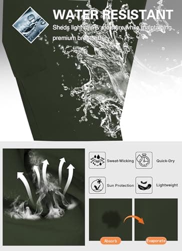 TOIUUI Womens Lightweight Cargo Pants Water Resistant Quick Dry UPF 50+ Elastic Waist Hiking Work Travel Zipper Pockets view 4