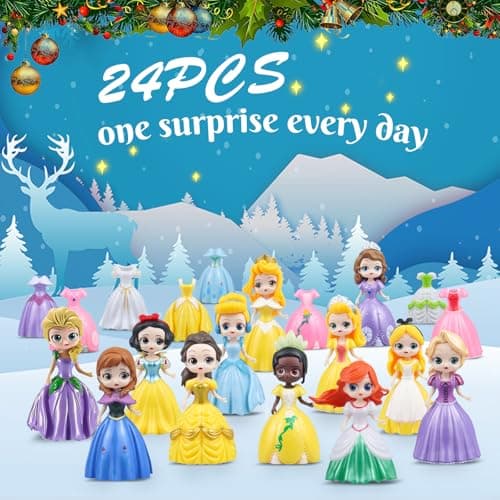 Princess Advent Calendar 2026 Girls, Princess Deformation Toys 24 Days Christmas Countdown Calendar Creative Xmas Gifts for Kids Teens view 4