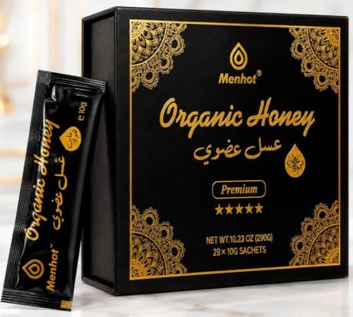 Menhot® Honey for Men - Pack Large Sachets: Honey, Jelly, Panax Ginseng, Maca, Tribulus Terrestris, No Added Sugar (MENHOT PACK 29) — image 1