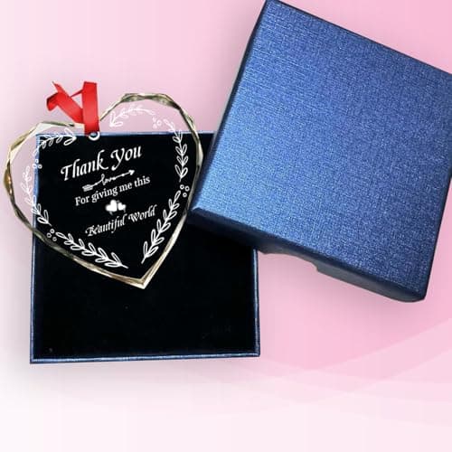 for Mom, Wife, or Loved Ones - 'Thank You for Giving Me This Beautiful World' - Elegant Hanging Ornaments Crystal Gift for Anniversary, Birthday, or Christmas view 4