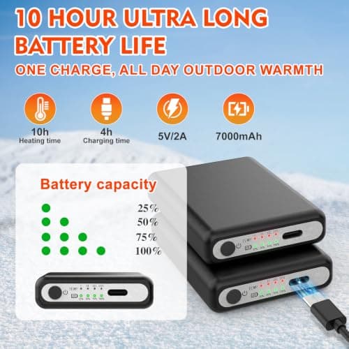 Heated Socks for Men Women, 7000mAh Rechargeable Foot Warmer Socks view 3