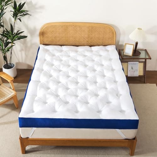 WhatsBedding 5 Inch Memory Foam Mattress Topper Queen for Back Pain, Filled with Flfuffy Soft Breathable Stuffing, Thick Supportive Pillow Top Queen Mattress Topper view 2