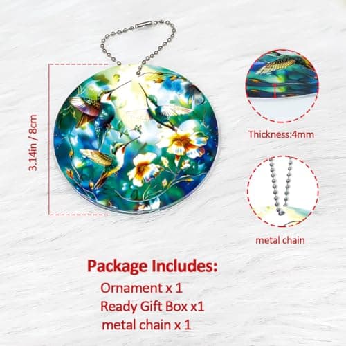 Hummingbird Ornament, Bird Ornaments for Christmas Tree, Humming Birds Suncatcher Ornament, Beautiful Unique Christmas Ornaments - Hummingbird Gifts for Women, Humming Bird Gift Ideas view 3