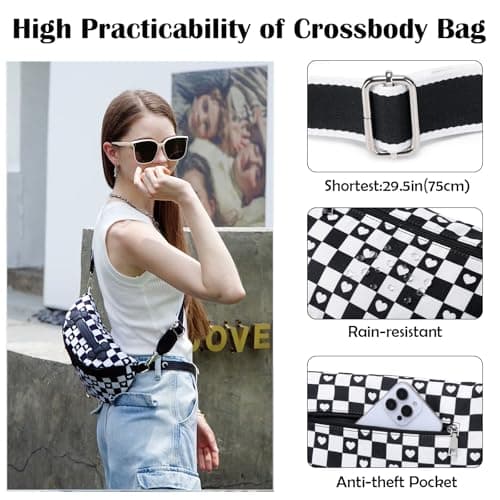 Eslcorri Crossbody Bags for Women - Fashion Sling Purse Shoulder Bag Fanny Pack Leather Causal Chest Bum Bag Cross Body Purse view 5