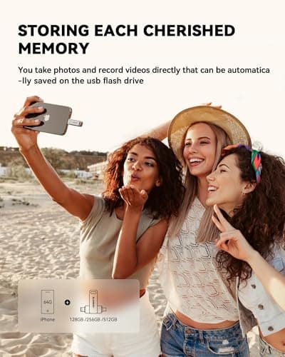 MFi Certified 256GB iPhone Photo Stick, High-Speed USB Flash Drive Memory Storage for Video Backup, Compatible for iPhone/iPad/Android/PC (Pearl Silver) view 4