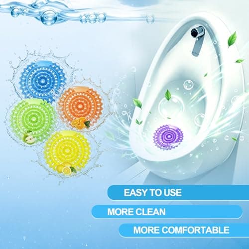 48 Pack Urinal screens deodorizer,3D anti-splash odor protection urinal cakes for men bathroom，toilet splash guard for men，five scents urinal mats view 5