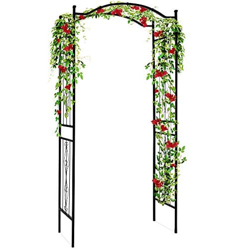 Best Choice Products 92in Steel Garden Arch Arbor Trellis for Outdoor, Yard, Garden, Climbing Plants w/Decorative Wire Lattice - Black view 1