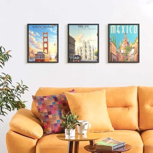 upsimples 11x14 Picture Frame Black 3 Pack, Scratch-Proof Poster Frames 11 x 14 for Photo Gallery - Slide-In Strips, Horizontal or Vertical Wall Mounting view 2