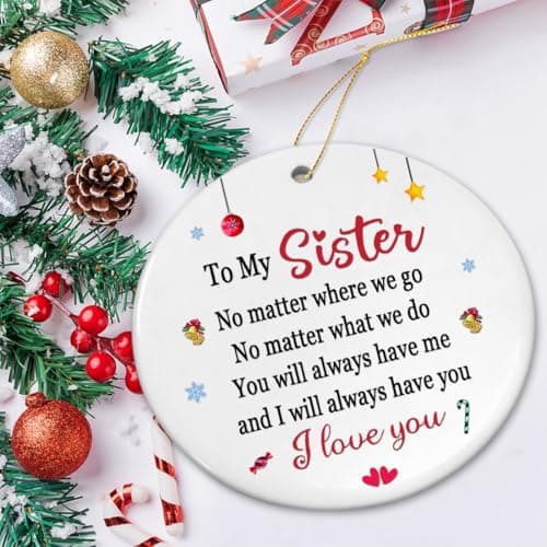 Sister Christmas Ornaments 2025,Sisters Gifts for Christmas Tree,White Sister Ornament,Friend Ornaments for Women view 2