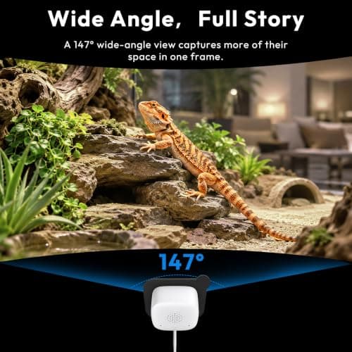 Akiyo Aquarium Fish Camera Pet Camera for Fish Tank Reptile Terrarium 2K | Color Night Vision, Auto‑Focus,AI Smart Detection, 2.4G&5G WiFi, Works with Alexa, Phone App Remote Monitor. view 5