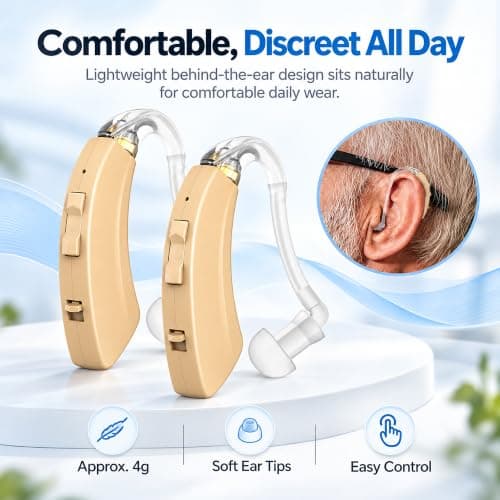 True Hearing Aids Not Amplifier Digital Rechargeable Hearing Aids for Seniors With Noise Cancellation Hearing Aid,OTC view 4