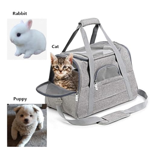 Pet Carrier Airline Approved Pet Carrier for Medium &Small Cat Rabbit and Dogs, Small Airline Approved Cat Pet Travel Carrier(Grey) view 4