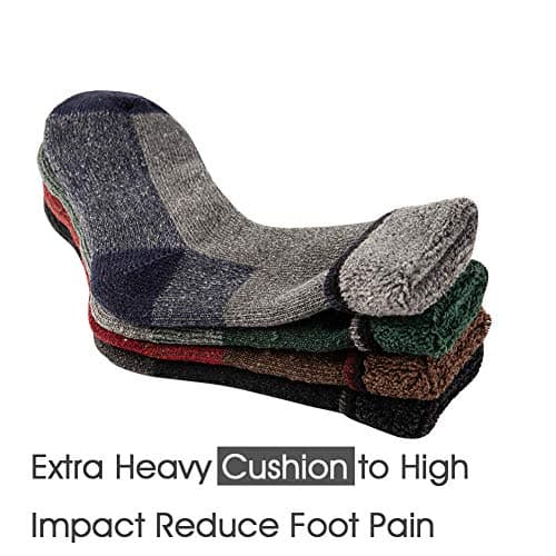 KAVANYISO Men's Merino Wool Hiking Socks Breathable Athletic Crew Thicken view 6