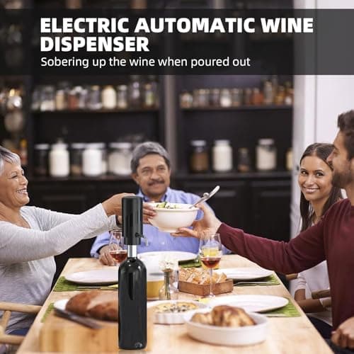 AREYCVK Wine Aerator Electric Wine Decanter Automatic Wine Aerator, Wine Dispenser Wine pourer with USB Rechargeable,Wine Lover for women&Men(Black-ABS) view 5