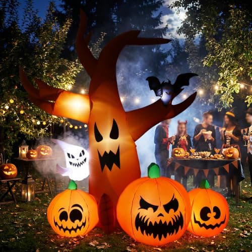 7.9 FT Halloween Inflatable Spooky Tree Outdoor Decor with Built-in LED Lights, Blow Up Yard Decoration for Haunted House Garden Lawn Halloween Party — image 1