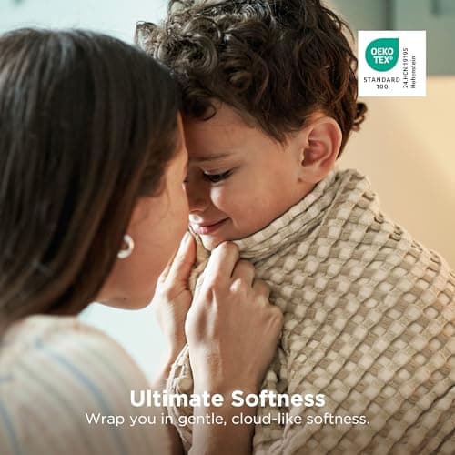 Bedsure Cooling Cotton Waffle King Size Blanket - Lightweight Breathable Summer Blanket of Rayon Derived from Bamboo for Hot Sleepers, Luxury Throws for Bed, Couch and Sofa, Light Brown, 104x90 Inches view 6