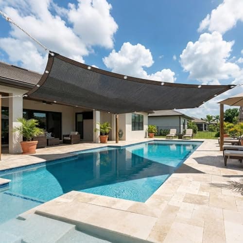 JKNVDVLC 90% Shade Cloth, 10 x 12 FT Tear Resistant Sun Shade Net with Reinforced Grommet,Durable Garden Shade Tarp Cover for Greenhouse,Plant Cover, Chicken Coop,Patio and Pergola,Black view 2