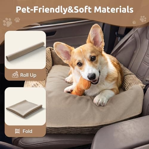 MontVoo Washable Dog Bed Cover, Absorbent Quick Dry Pet Bed Sheet, Easy Hair Removal Couch Covers for Dogs/Cats, 32x45 Inches, Waterproof PU Backing Dog Bed Mat for Car Seat, Crate, Cover Only, Beige view 5