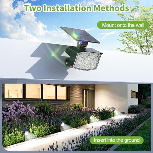 MinPea Solar Spot Lights Outdoor, [27 LED/2 Pack] Adjustable Solar Lights Outdoor Waterproof IP65, Solar Powered Landscape Spotlights 3 Lighting Modes for Yard Garden Outside(Cool White) view 3