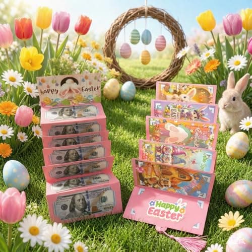 Easter Money Holder with Bunny - 10 Slot Cash Envelope Card for Easter, Birthday, Graduation | Creative Gift for Teens, Kids, Adults, Men & Women (Pink, 1Pcs) view 5