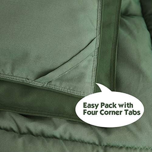 HIG 3pc Green Twin/Twin XL Comforter Set - All Season Reversible Down Alternative Bedding Comforter - Quilted Duvet Insert with Corner Tabs - Box Stitched Blanket - Breathable, Soft, Fluffy view 6