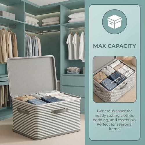 JCL Discreet Lockable Adult Toy Box Storage Organizer with Zipper Lid, 15x10x10 Inch Large Capacity Travel Case, Secure Lock Privacy Bag for Women & Men Clothes Container(Gray Stripes) view 6