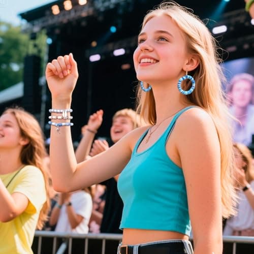 Sunlode Bracelet Making Kit 5000pcs, Jewelry Making Kit for Beginner, DIY Arts and Crafts Gift Toys for Kids Ages 6-13 Preppy Clay Beads with Charms Friendship Bracelets view 6