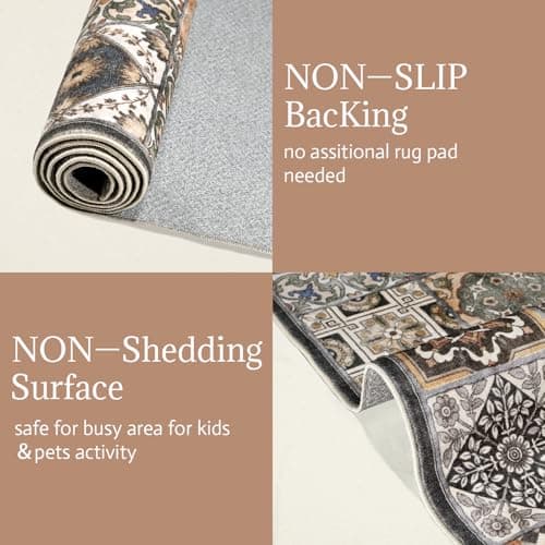 NoiFamo Machine Washable Entryway Small Area Rugs: Soft Non-Slip LowPile Door Mat Indoor Entrance 2x3 ThrowRug for High-Traffic Areas Kitchen, Hallway, Farmhouse Decor view 6