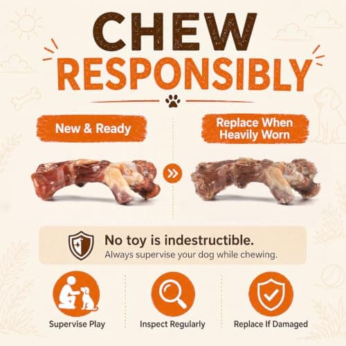 Dog Chew Toys for Aggressive Chewers - 2 Pack Indestructible Dog Toys, Beef and Bacon Flavored Tough Nylon Dog Bones for Aggressive Chewers, Medium Large Breed Dogs to Keep Them Busy view 6