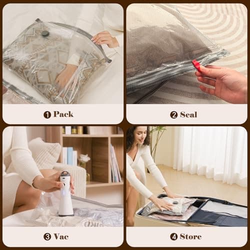 Vacbird Vacuum Bags for Travel with Rechargeable air Pump, Carry-on Size Compression Packing Bags for Luggage and Suitcase, Space Saver for Clothes and Clothing 9 Combo Travel Size view 6