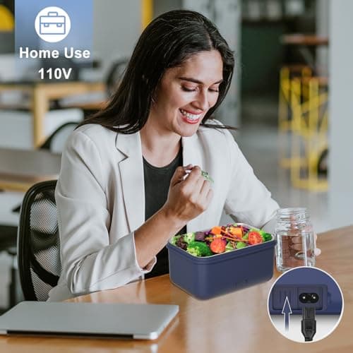 Akhia Heated Lunch Box Food Heater, 1.8L Electric Lunch Box for Adults Work Car/Truck Home, 100W Heating Lunch Box with Removable Stainless Steel Container, 12V/24V/110V/220V Valentine's Gift for Men view 3